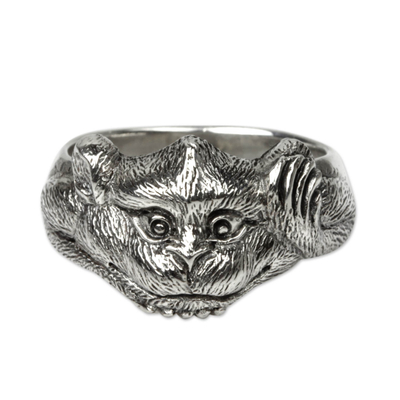 Handcrafted Balinese Sterling Silver Monkey Ring
