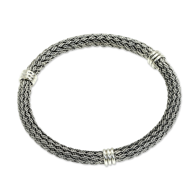 Balinese Braided Sterling Silver Bangle