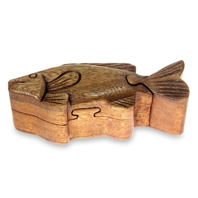 Indonesian Tropical Fish Wood Puzzle Box