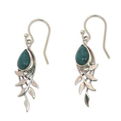 Sterling Silver and Reconstituted Turquoise Earrings