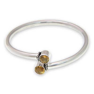 Citrine and Sterling Silver Bangle Bracelet from Bali