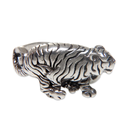 Tiger Theme Handcrafted Sterling Silver Men