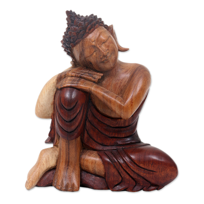Balinese Peaceful Buddha Sculpture Carved by Hand