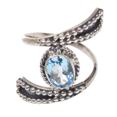 Hand Made Blue Topaz Cocktail Ring from Indonesia