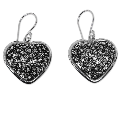 Artisan Crafted Sterling Silver Heart Earrings from Bali