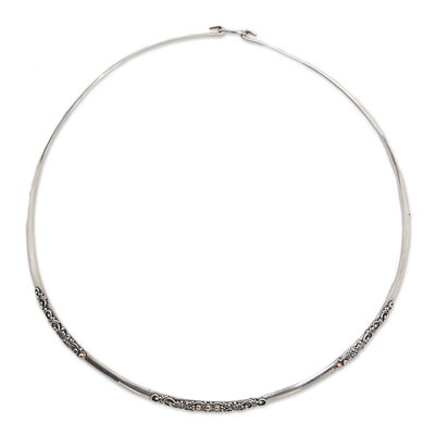 Sterling Silver Gold Accent Collar Necklace from Indonesia