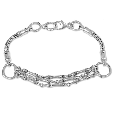 Hand Made Sterling Silver Link Bracelet from Indonesia