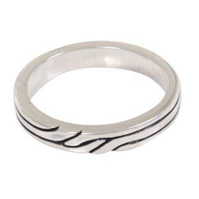 Sterling Silver Band Ring with Balinese Minimalist Styling