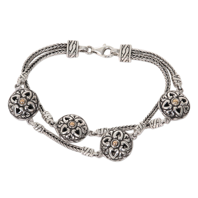 Sterling Silver Gold Accent Link Bracelet from Indonesia