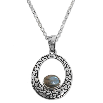 Sterling Silver Labradorite Pendant Necklace from Indonesia