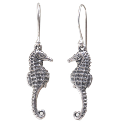 Sterling Silver Dangle Earrings Sea Horse Indonesia