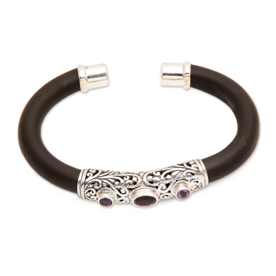 Sterling Silver Amethyst Cuff Bracelet from Indonesia
