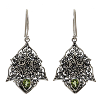 Sterling Silver and Peridot Dangle Earrings from Indonesia