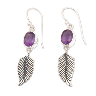 Handmade Sterling Silver and Amethyst Dangle Earrings