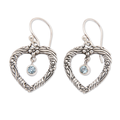 Handmade Blue Topaz and Sterling Silver Dangle Earrings