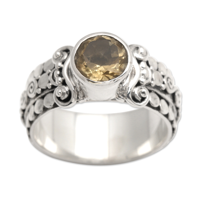 Citrine and Sterling Silver Single-Stone Ring from Indonesia