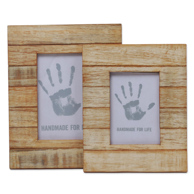 4x6 and 3x5 Natural Finish Albesia Wood Photo Frames