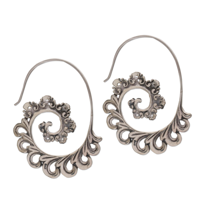 Handcrafted Sterling Silver Half Hoop Earrings from Bali