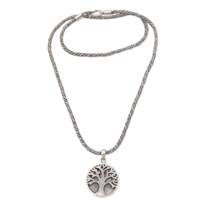 Sterling Silver Tree Pendant Necklace from Indonesia