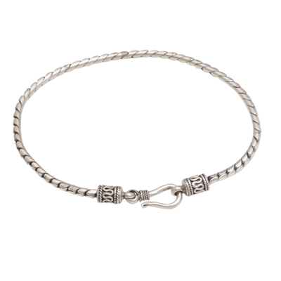 Artisan Crafted Sterling Silver Chain Bracelet from Bali