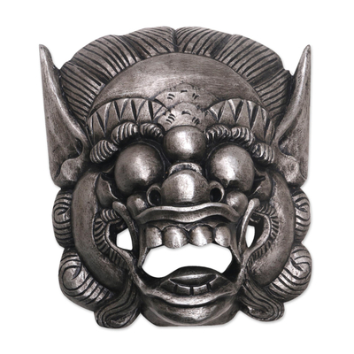 Handmade Albesian Wood Barong Bangkal Mask from Bali