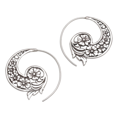 Handmade Sterling Silver Half Hoop Earrings from Indonesia