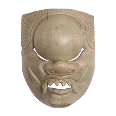 Handcrafted Hibiscus Wood Cultural Mask from Bali