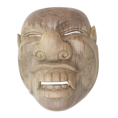 Handcrafted Hibiscus Wood Cultural Mask from Bali