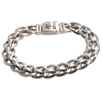 Artisan Crafted Sterling Silver Chain Bracelet from Bali