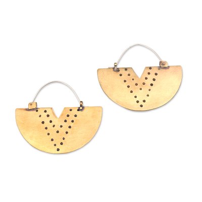 Brass and Sterling Silver Hoop Earrings from Bali