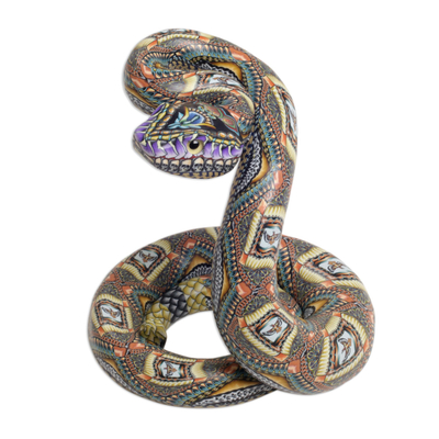 Polymer Clay Rattlesnake Sculpture (4.5 Inch)