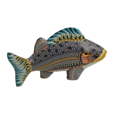 Handcrafted Polymer Clay Fish Sculpture (5.75 Inch)