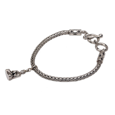 Buddha Charm Bracelet with Sterling Silver Naga Chain