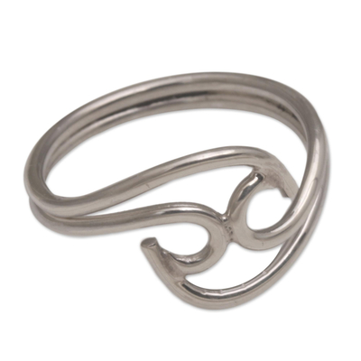 Contemporary Sterling Silver Cocktail Ring from Bali