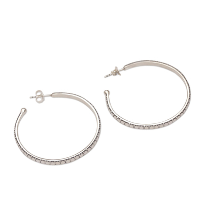 Sleek Half-Hoop Post Earrings in Sterling Silver