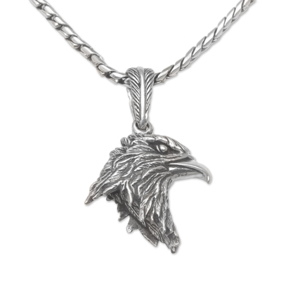 Handmade Sterling Silver Eagle Pendant Necklace