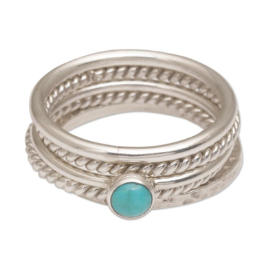 Handmade 925 Sterling Silver Turquoise Stacking Ring