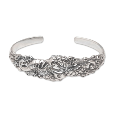 Indonesia 925 Sterling Silver Seahorse Cuff Bracelet