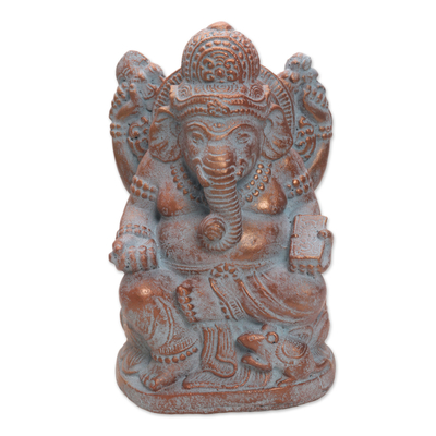 Hand Made Cast Stone Statuette of Hindu Deity Ganesha