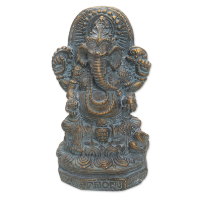 Bali Artisan Crafted Cast Stone Sculpture of Lord Ganesha