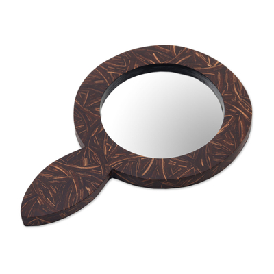 Coconut Shell and MDF Hand Mirror of Indonesia