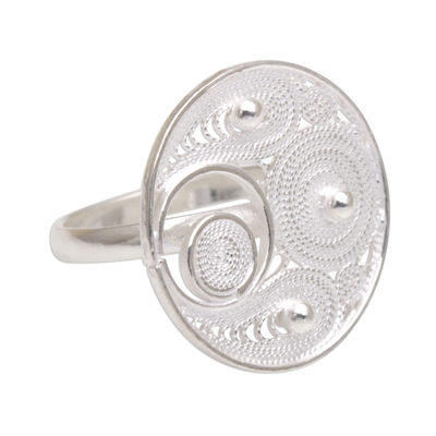 Filigree Sterling Silver Cocktail Ring from Indonesia