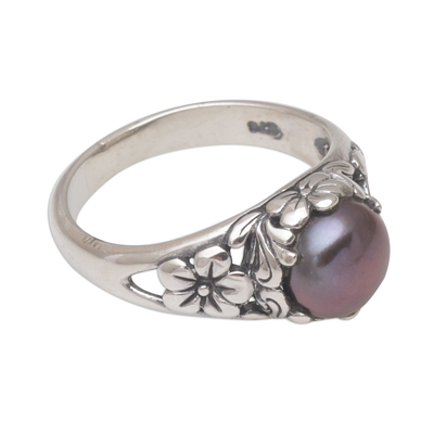 Cultured Freshwater Pearl Sterling Silver Solitaire Ring