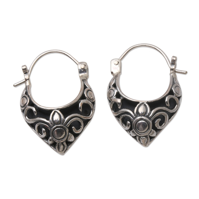 Handmade Sterling Silver Hoop Earrings from Bali
