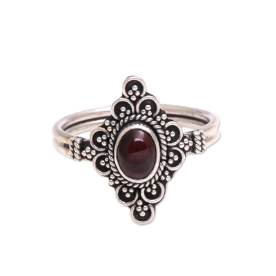 Handcrafted Garnet Cocktail Ring from Bali