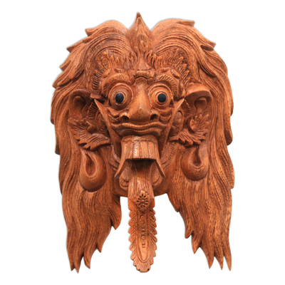 Bali Evil Queen Rangda Hand Carved Wood Mask