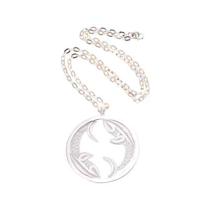 Sterling Silver Filigree Pisces Necklace from Java