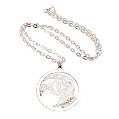 Sterling Silver Filigree Capricorn Necklace from Java