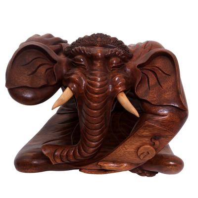 Suar Wood Sculpture of Ganesha from Bali