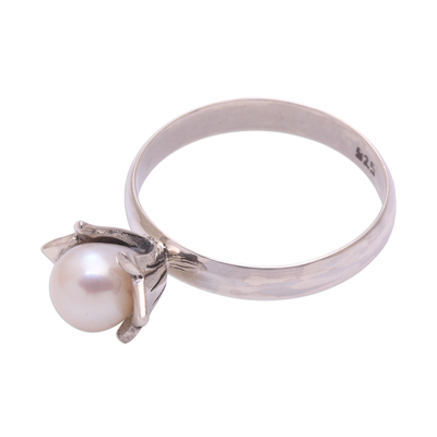 Floral Cultured Pearl Cocktail Ring from Bali